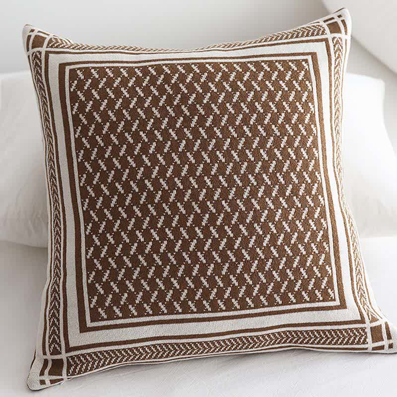 Ownkoti Nordic Style Knit Throw Blanket - Dark Brown - Pillowcase - 19" x 19" - image 13