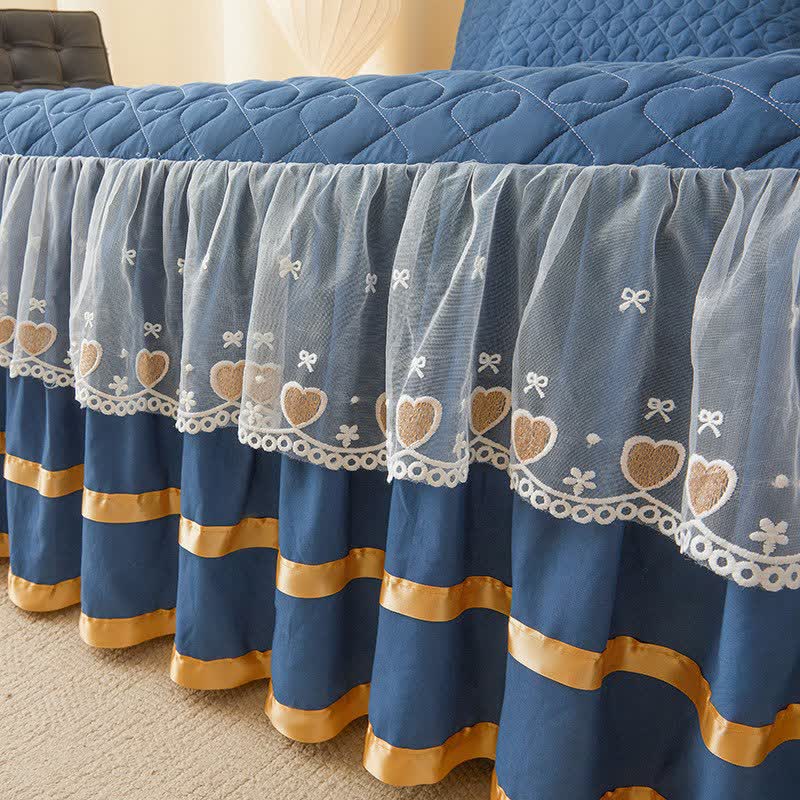 Ownkoti Heart Quilted Bed Skirt Sheet - image 5