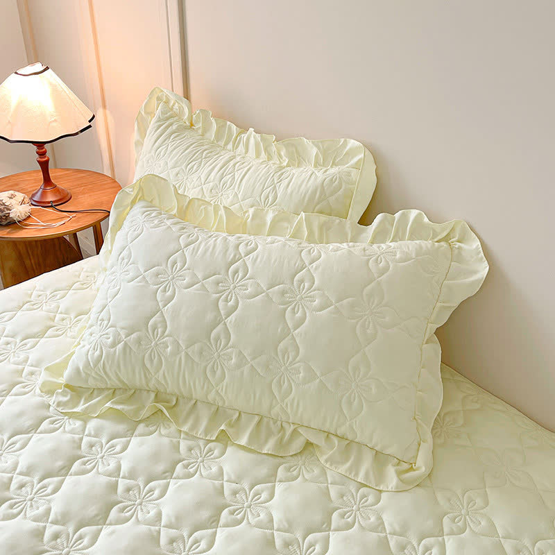 Ownkoti Geometric Quilted Bed Skirt Sheet - image 4