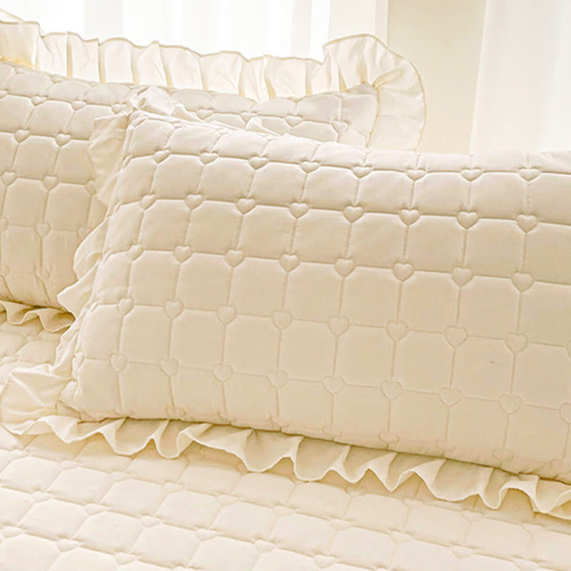 Ownkoti Checked Quilted Bed Skirt Sheet - image 5