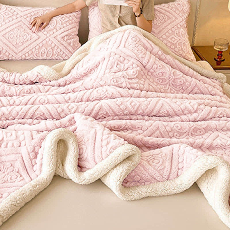 Ownkoti Plush Floral Sherpa Fleece Warm Blanket - image 3