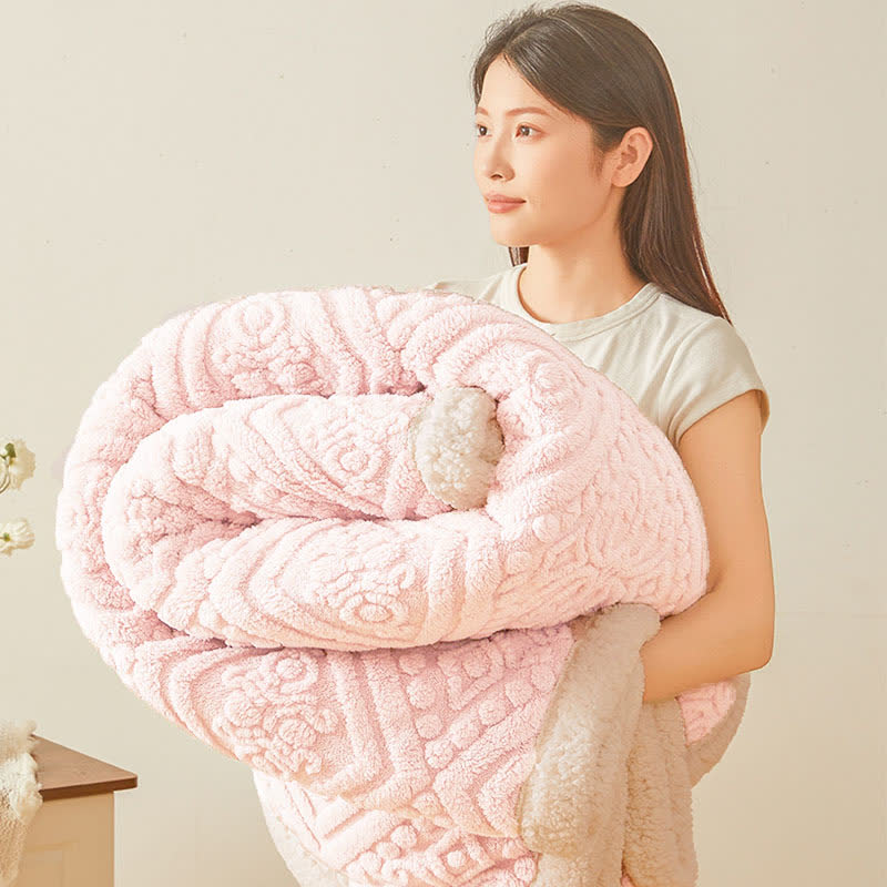 Ownkoti Plush Floral Sherpa Fleece Warm Blanket - image 4