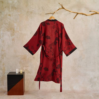 Ownkoti Ginkgo Leaf Cotton Gauze Kimono Robe - image 10