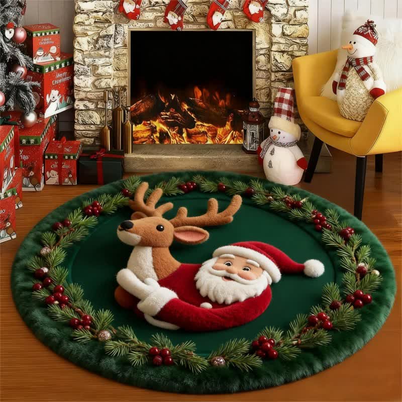 Ownkoti Christmas Santa 3D Effect Rug - B - 55" x 55" - image 6