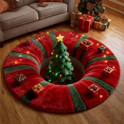 Ownkoti Christmas Tree 3D Effect Rug - Christmas Tree - 55" x 55" - image 0