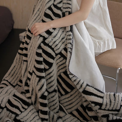 Ownkoti Jacquard Geometric Fleece Throw Blanket - image 6