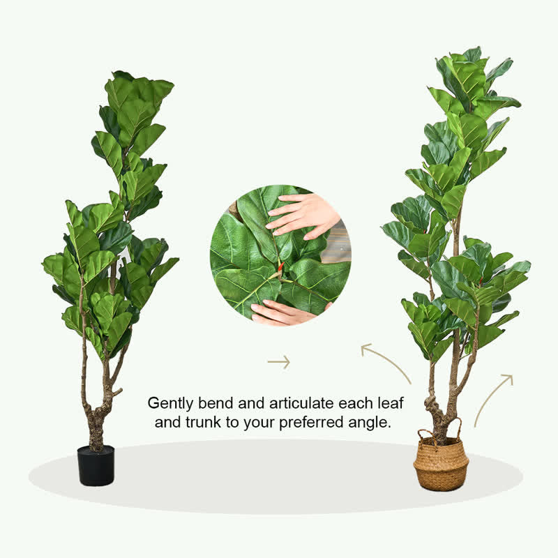 Ownkoti Lifelike Fiddle Leaf Fig Tree Indoor Decor - image 5