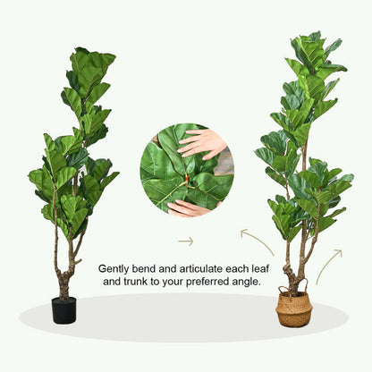 Ownkoti Lifelike Fiddle Leaf Fig Tree Indoor Decor - image 5