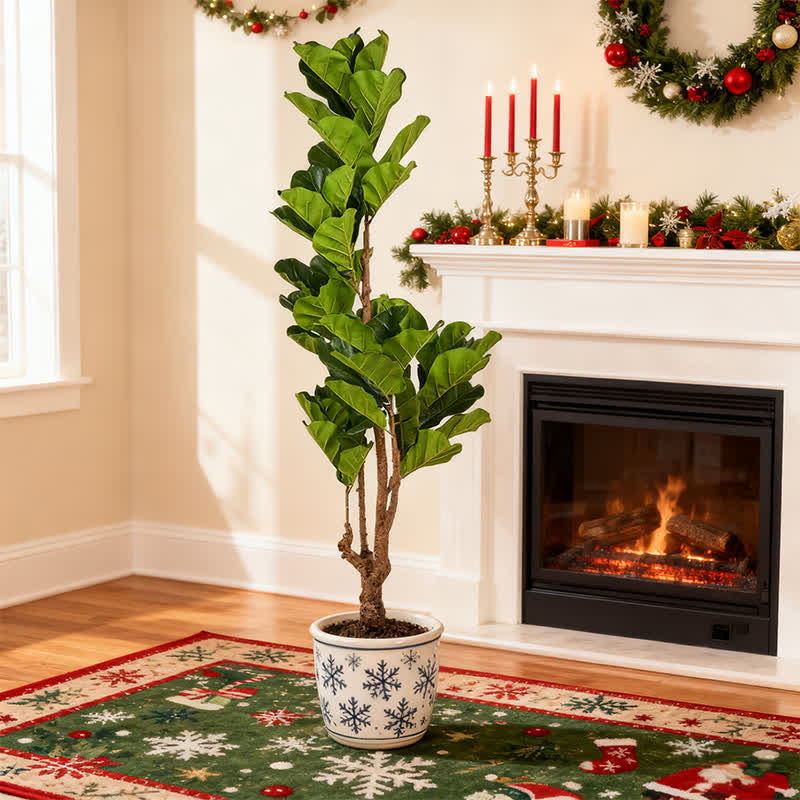 Ownkoti Lifelike Fiddle Leaf Fig Tree Indoor Decor - image 3