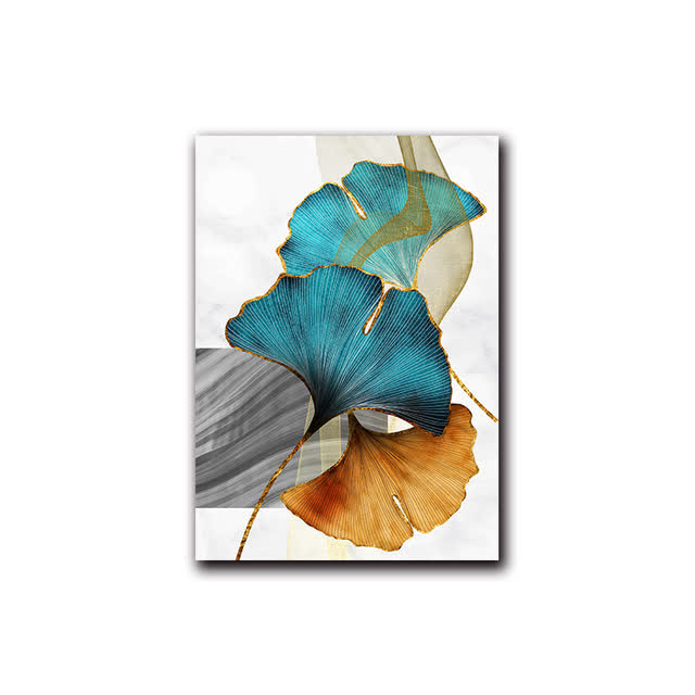 Ownkoti Luxurious Ginkgo Leaf Decorative Painting Pattern C 16 x 24