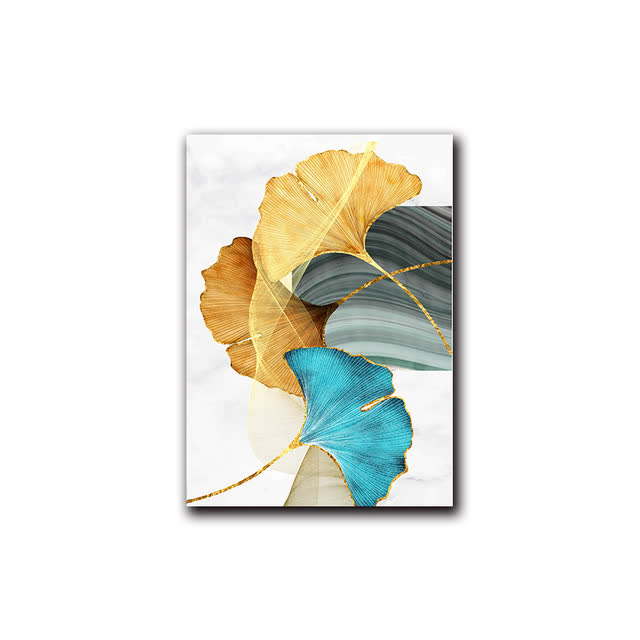 Ownkoti Luxurious Ginkgo Leaf Decorative Painting Pattern B 16 x 24