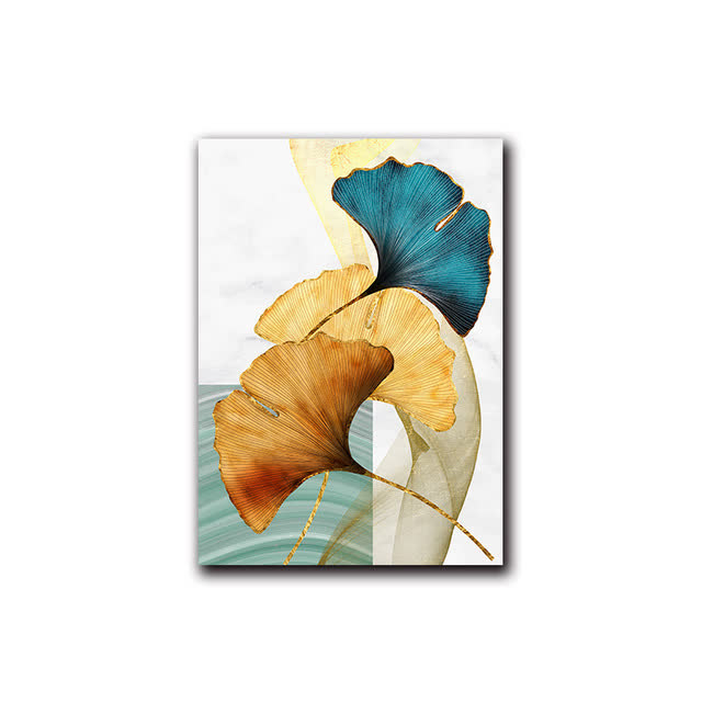 Ownkoti Luxurious Ginkgo Leaf Decorative Painting Pattern A 16 x 24