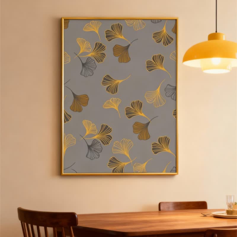 Ownkoti Golden Whisper Ginkgo Leaf Decorative Painting - image 11