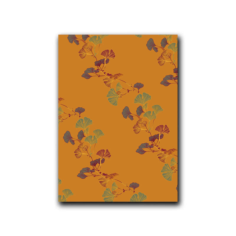 Ownkoti Large Ginkgo Leaf Decorative Painting - Orange - 16" x 24" - image 1