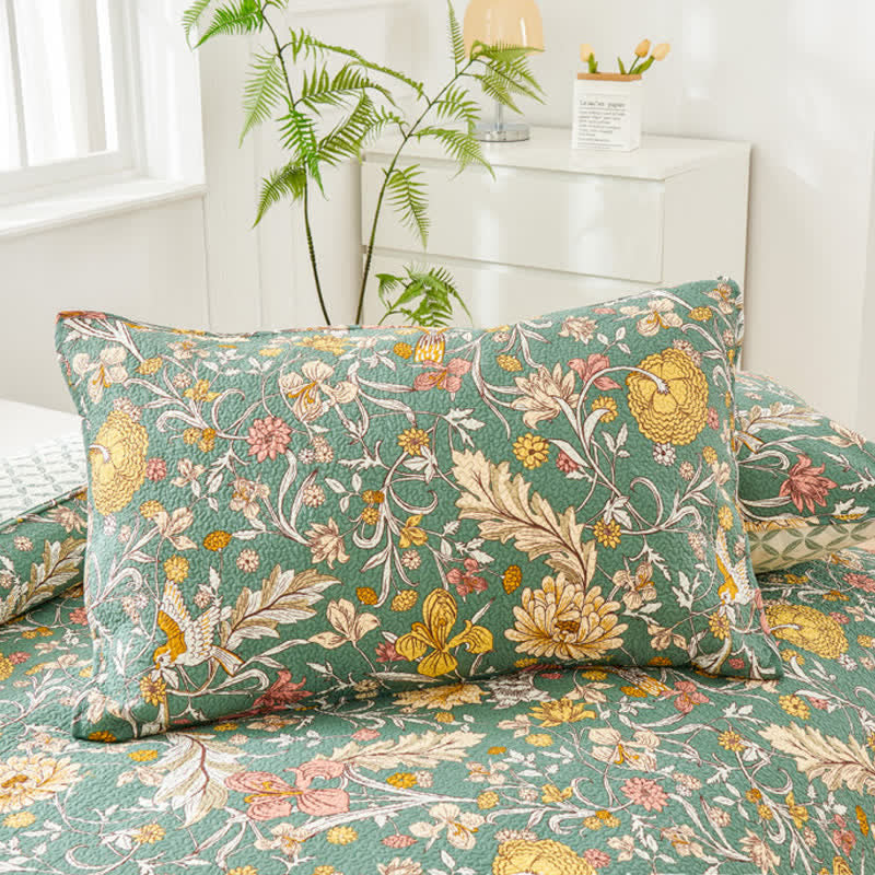 Ownkoti William Morris Floral Quilted Bedspread Set(3PCS) - image 5