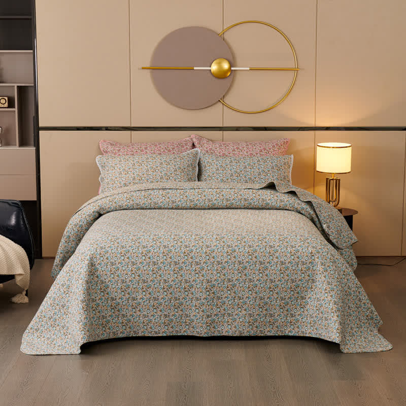 Ownkoti Cotton Ditsy Floral Quilted Bedspread Set(3PCS) - image 6