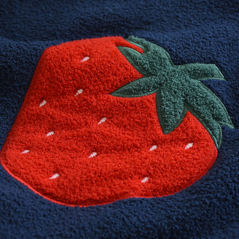 Ownkoti Strawberry Print Sherpa Loungewear Set - image 12