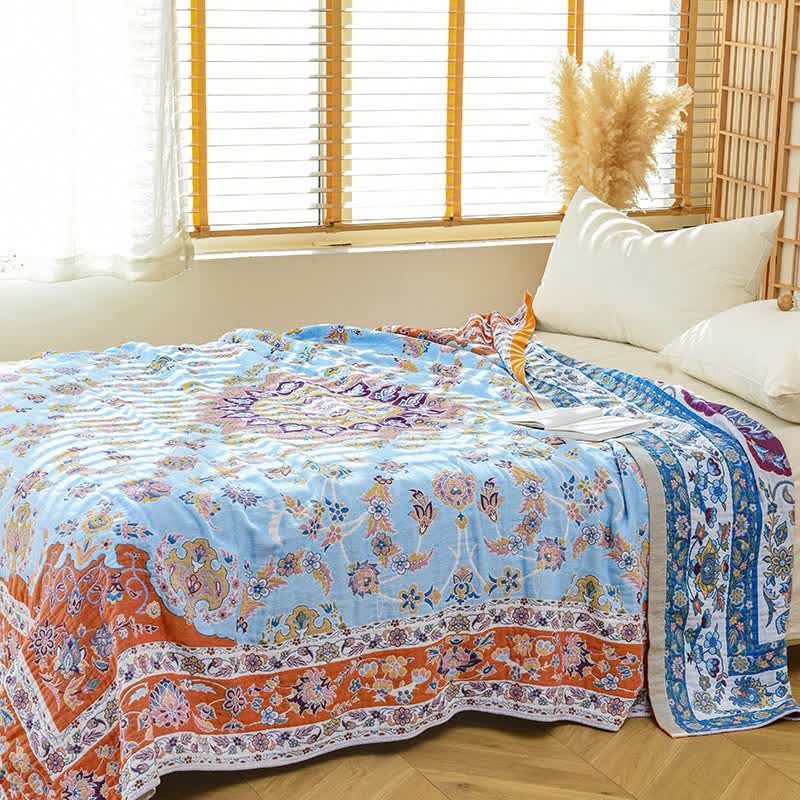 Ownkoti Vibrant Vintage Pattern Cotton Gauze Quilt - image 2