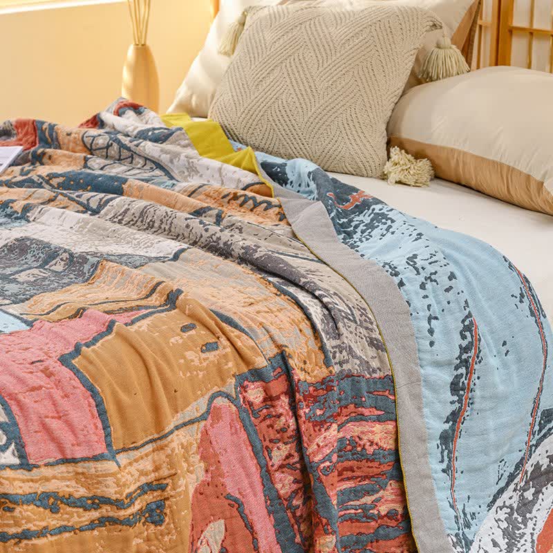 Ownkoti Impressionist Town Cotton Gauze Quilt - image 3