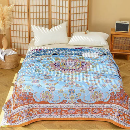 Ownkoti Vibrant Vintage Pattern Cotton Gauze Blanket - image 1
