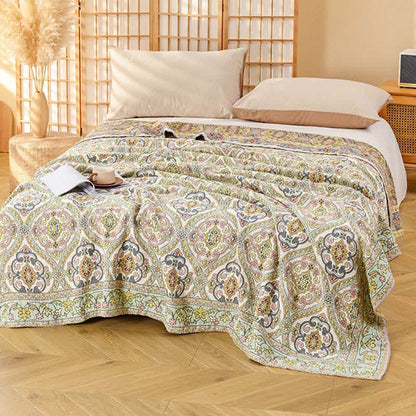 Ownkoti Elegant Vintage Floral Cotton Gauze Blanket - image 1