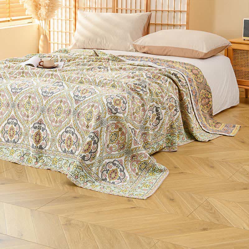 Ownkoti Elegant Vintage Floral Cotton Gauze Blanket - image 3