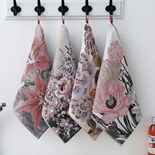 Ownkoti Luxurious Floral Cotton Kitchen Absorbent Towel - Set of 4 - 14"W*16"L - image 0