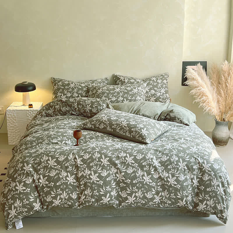 Ownkoti Greenery Floral Print Bedding Set(4PCS) - image 2