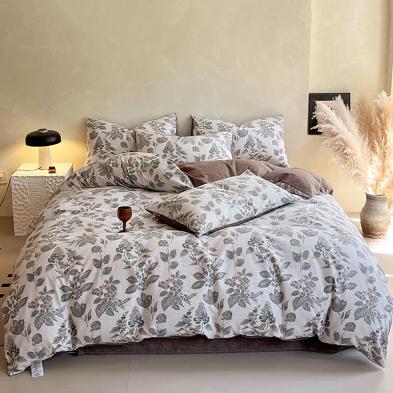 Ownkoti Vintage Leaf Print Bedding Set(4PCS) - image 2