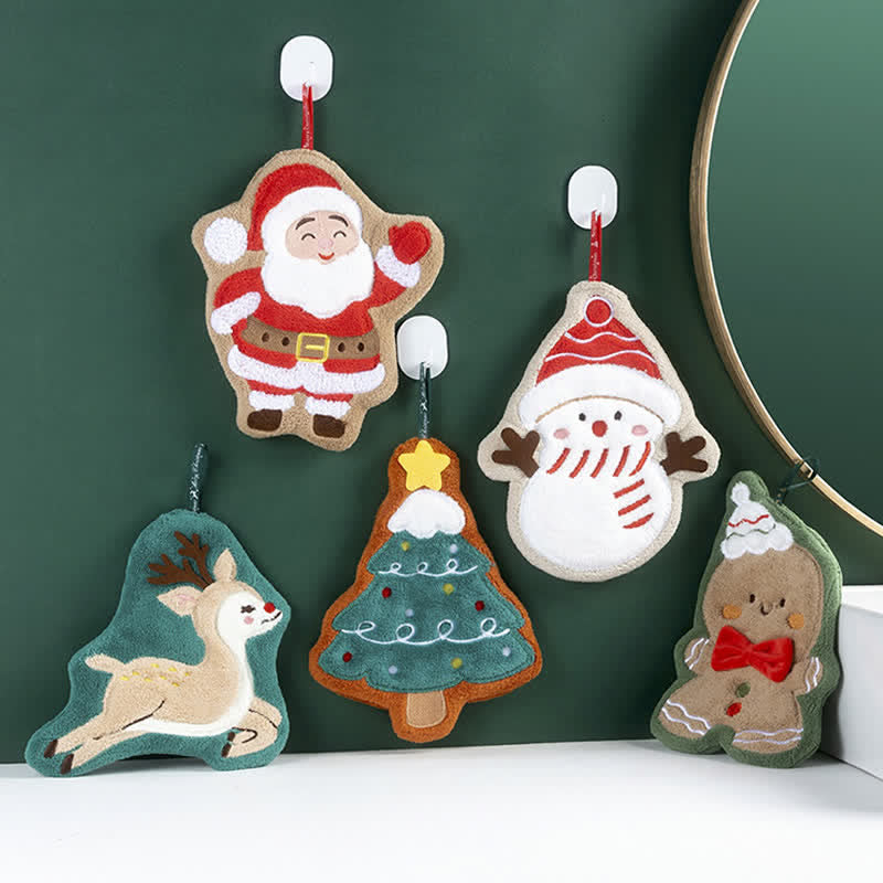 Ownkoti Christmas Ultra-Soft & Absorbent Hand Towels - 5 Patterns - 5PCS - 8" x 10" - image 0