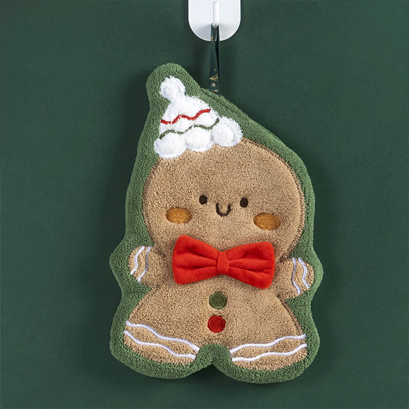 Ownkoti Christmas Ultra-Soft & Absorbent Hand Towels - Gingerbread Man - 4PCS - 8" x 10" - image 8