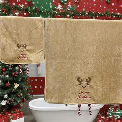 Ownkoti Christmas Holiday Gift Towels with Dangling Legs - Elk - Towel & Bath Towel - 14" x 29" + 27" x 55" - image 8