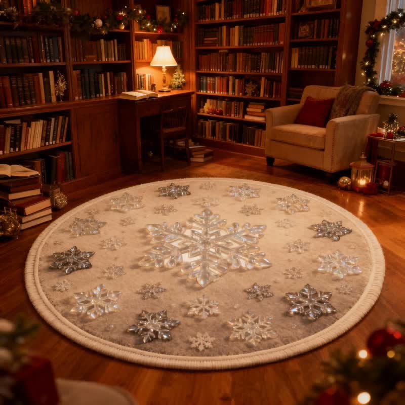 Ownkoti Christmas Snowflake 3D Effect Rug - image 3