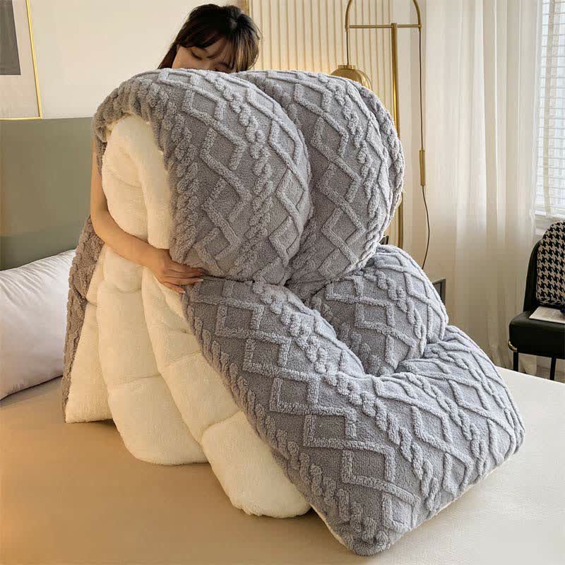 Ownkoti Jacquard Solid Color Comfy Fluffy Blanket - image 7