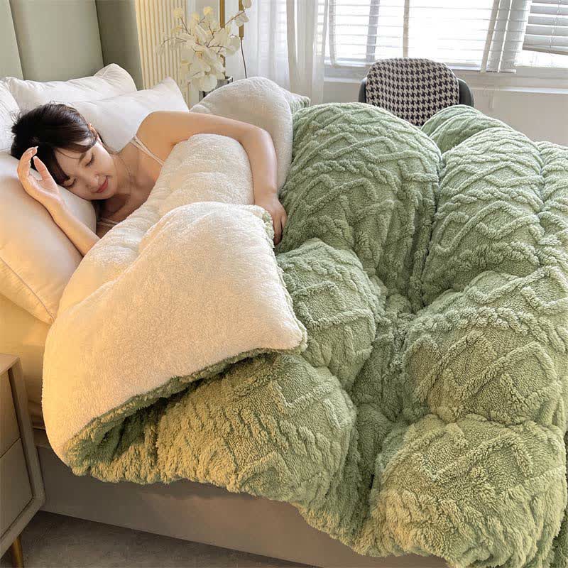 Ownkoti Jacquard Solid Color Comfy Fluffy Blanket - image 16