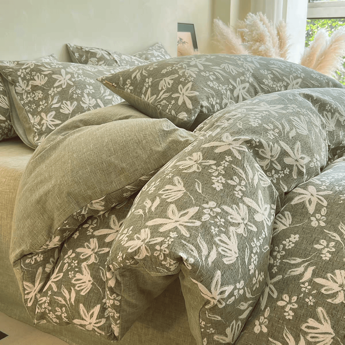 Ownkoti Greenery Floral Print Bedding Set(4PCS) - image 0