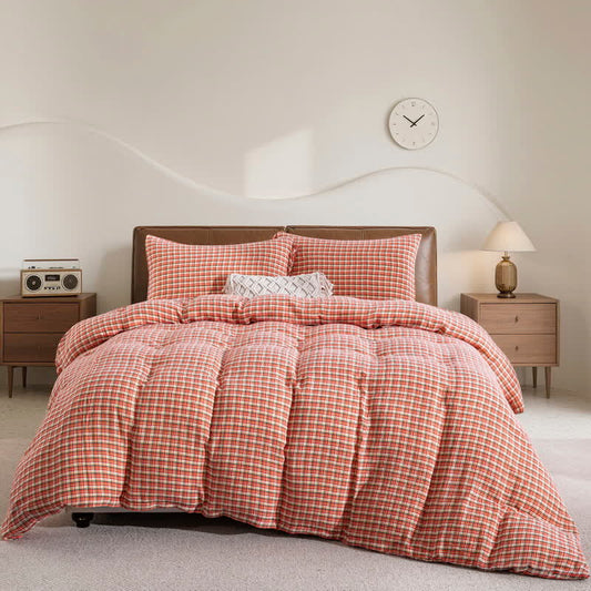 Ownkoti Cozy Plaid 100% Cotton Duvet Cover Set (3PCS) - Cal King - image 0