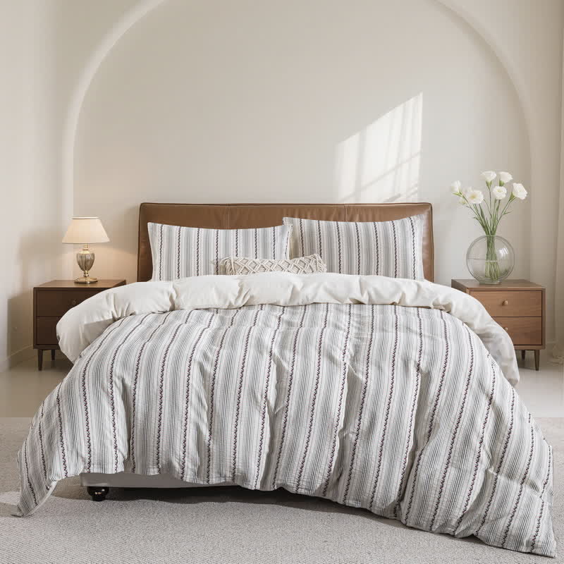 Ownkoti Fairycore Embroidered Cotton Duvet Cover Set(3PCS) - image 1