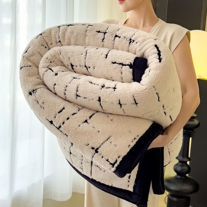 Ownkoti Simple Modern Plush Throw Blanket - White & Black - Queen - image 3