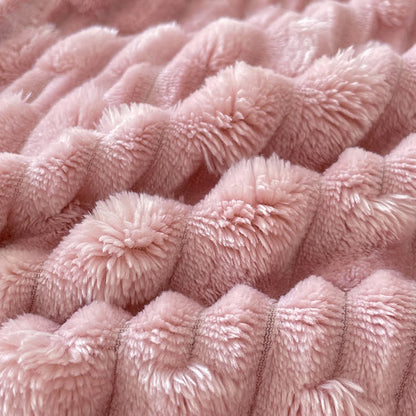 Ownkoti Minimalist Solid Textured Fleece Throw Blanket - image 7