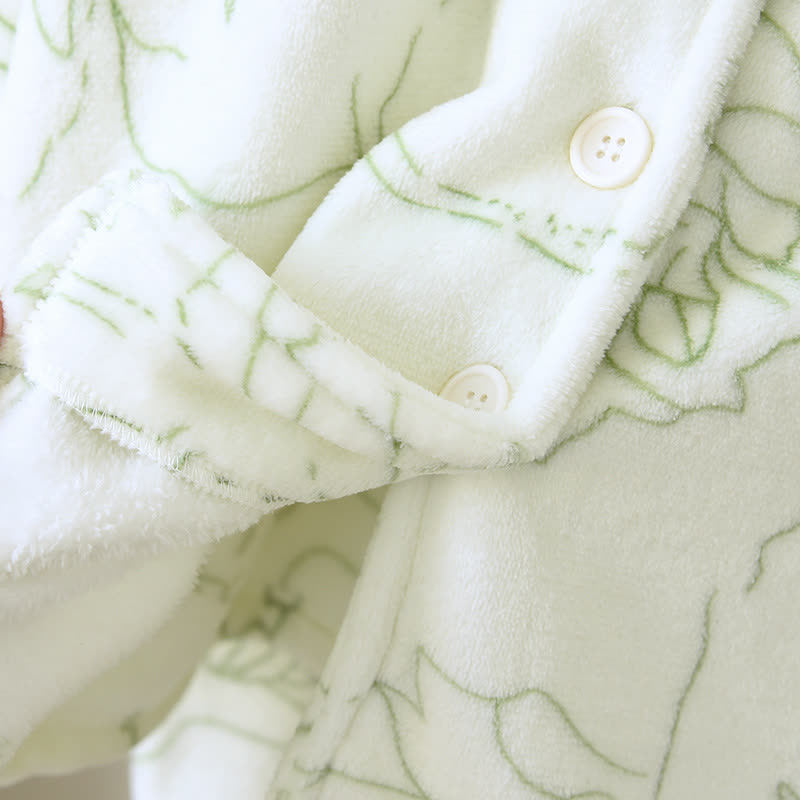 Ownkoti Fresh Green Line-Art Plush Loungewear Set - image 8