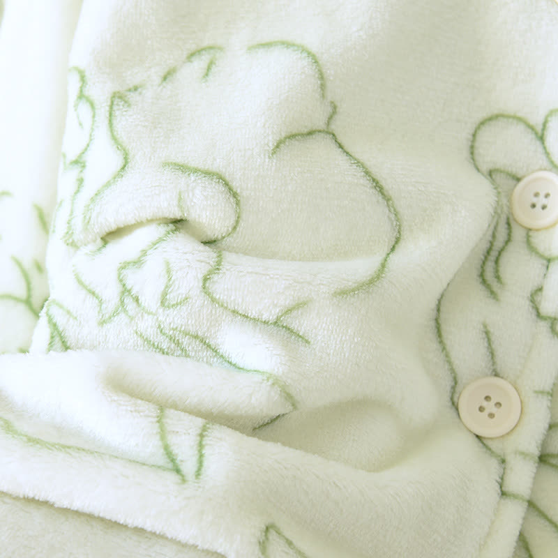 Ownkoti Fresh Green Line-Art Plush Loungewear Set - image 12