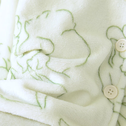 Ownkoti Fresh Green Line-Art Plush Loungewear Set - image 12