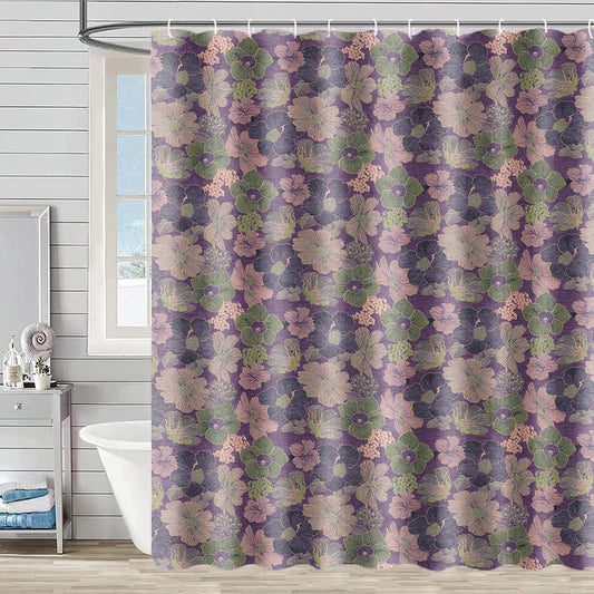 Ownkoti Peach Blossom Print Shower Curtain - 90"W x 71"L - image 0