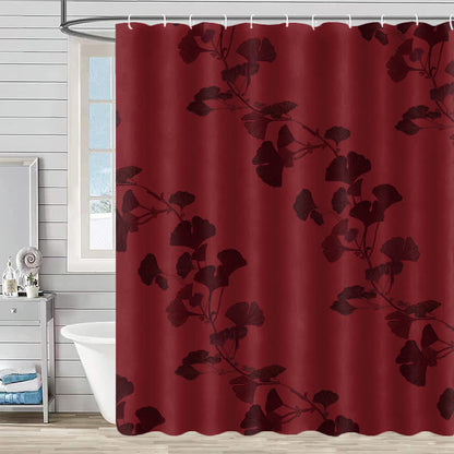 Ownkoti Ginkgo Leaf Print Shower Curtain - Red - 90"W x 71"L - image 14