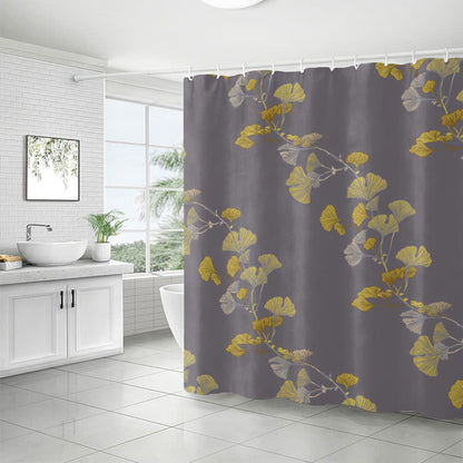 Ownkoti Ginkgo Leaf Print Shower Curtain - image 11