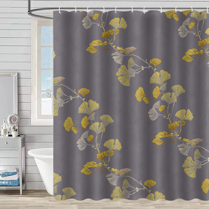 Ownkoti Ginkgo Leaf Print Shower Curtain - Gray - 90"W x 71"L - image 10