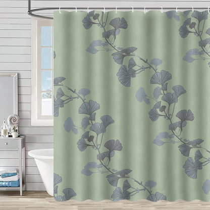 Ownkoti Ginkgo Leaf Print Shower Curtain - Light Green - 90"W x 71"L - image 4