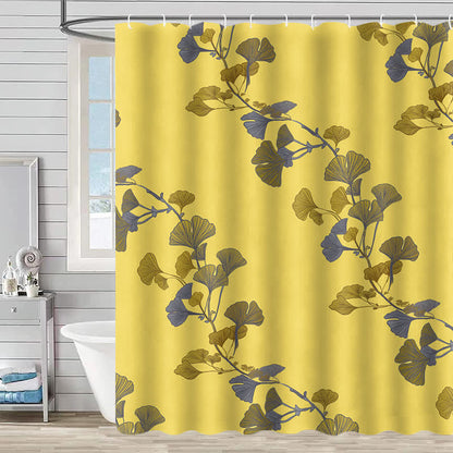 Ownkoti Ginkgo Leaf Print Shower Curtain - Yellow - 90"W x 71"L - image 2