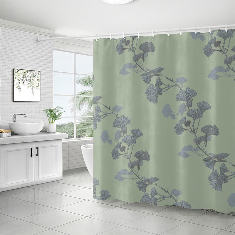 Ownkoti Ginkgo Leaf Print Shower Curtain - image 17